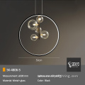 Black Iron Ring Bubble Glass pendant lamp